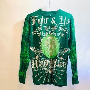 Vintage Blac Label Mens Long Sleeve T Shirt  Green